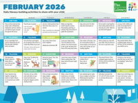 Thumbnail of a monthly Early Learning calendar that includes daily ideas to help your child with language and literacy skills using simple and fun activities.