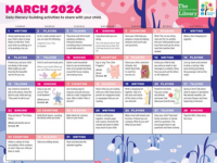 Thumbnail of a monthly Early Learning calendar that includes daily ideas to help your child with language and literacy skills using simple and fun activities.
