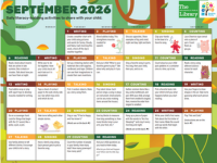 Thumbnail of a monthly Early Learning calendar that includes daily ideas to help your child with language and literacy skills using simple and fun activities.