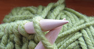 knitting needles and yarn