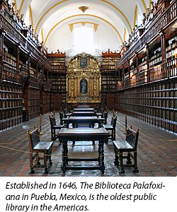 The Biblioteca Palafoxiana in Puebla, Mexico