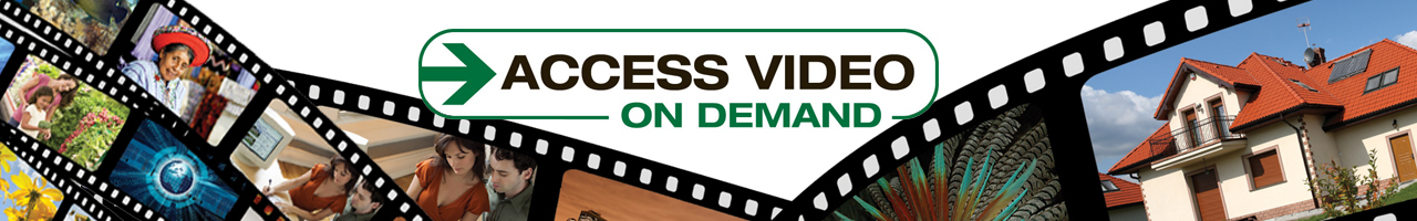 Access on Demand with looping film cells depicting scenes from movies.