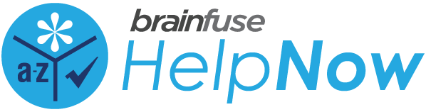 Brainfuse HelpNow logo showing a circle with an asterisk, a checkmark, and the letters A-Z inside
