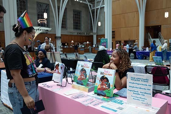 2025 Book Fest Juneteenth Celebration Attendee Talking To An Author