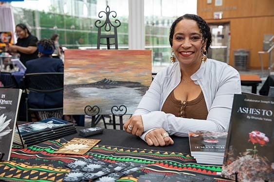 2025 Book Fest Juneteenth Celebration Author With Book And Painting