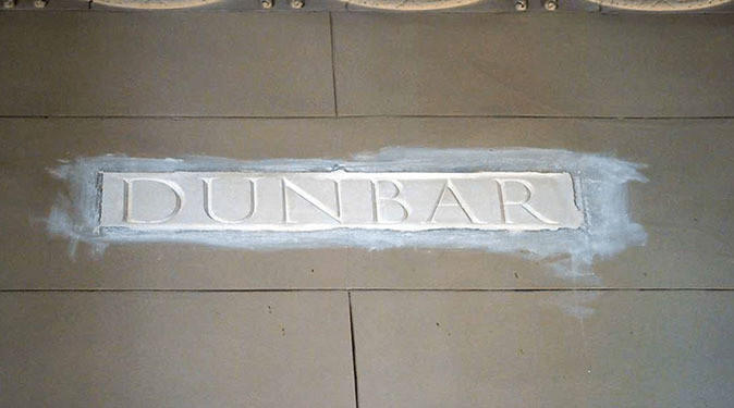Dunbar Engraving In Process